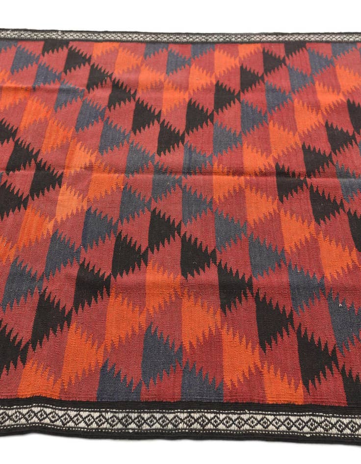 Detail image of 4' 3 x 7' 7 Hand Woven Kilim Afghan Wool Rug