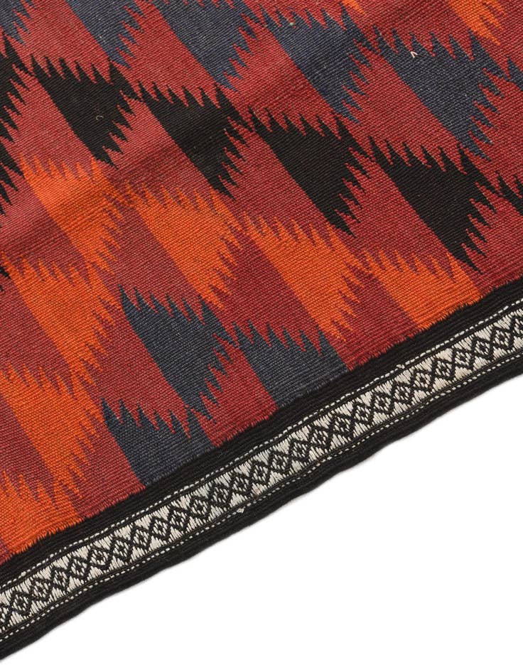 Detail image of 4' 3 x 7' 7 Hand Woven Kilim Afghan Wool Rug