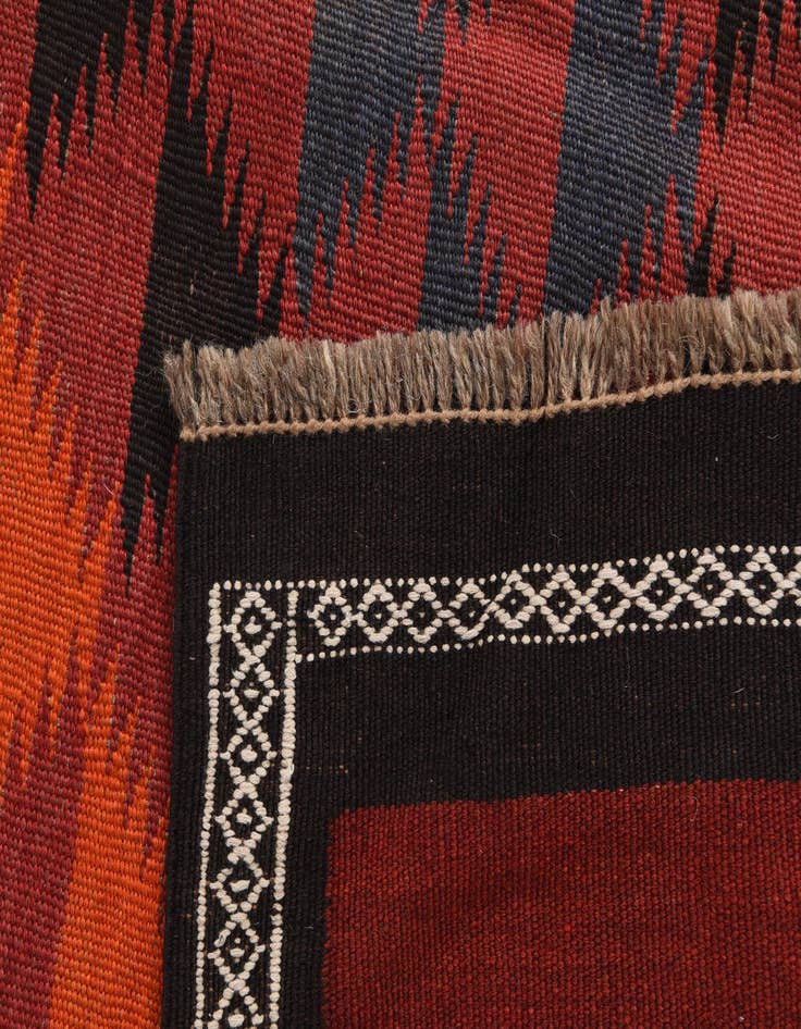 Detail image of 4' 3 x 7' 7 Hand Woven Kilim Afghan Wool Rug