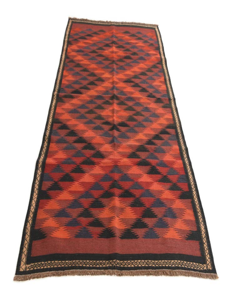 Detail image of  4' 3 x 7' 7  Hand Woven Kilim Afghan Wool Rug