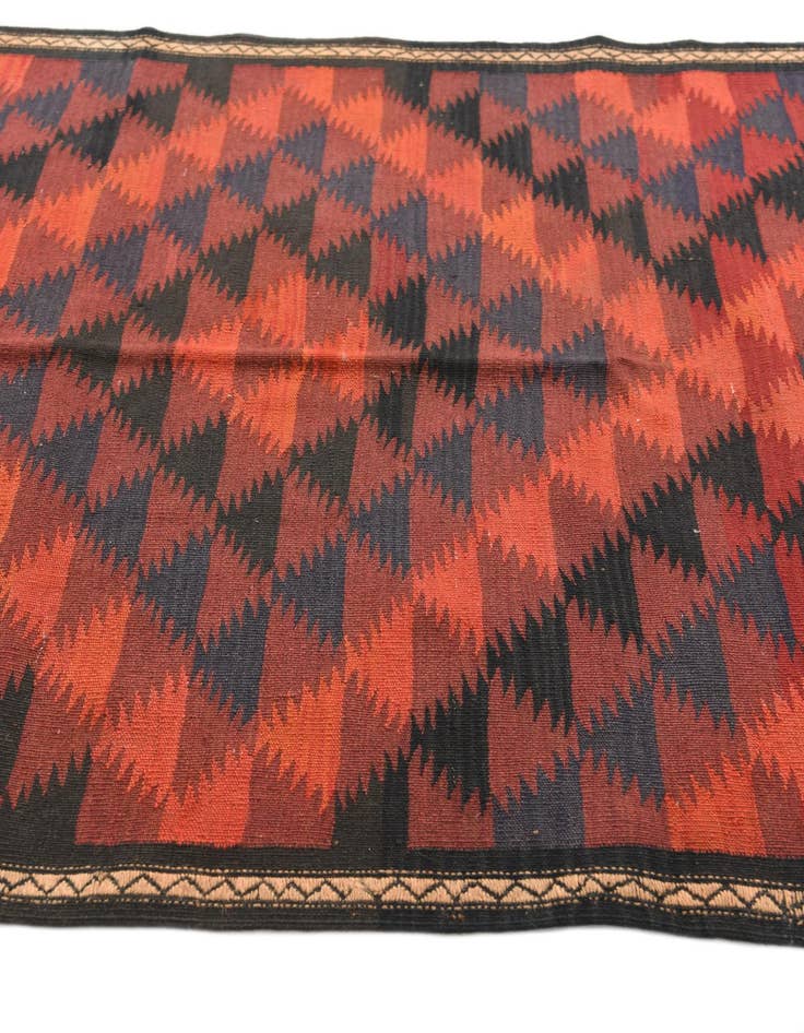 Detail image of  4' 3 x 7' 7  Hand Woven Kilim Afghan Wool Rug