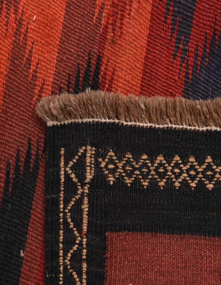 Detail image of  4' 3 x 7' 7  Hand Woven Kilim Afghan Wool Rug