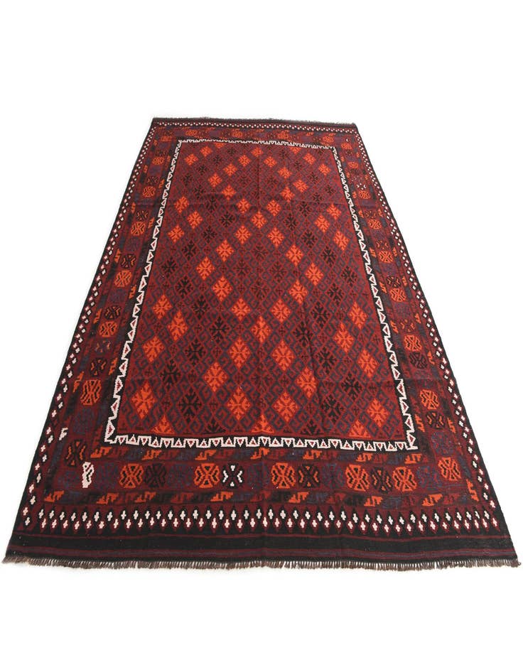 Detail image of  7' 4 x 9' 9  Hand Woven Kilim Afghan Wool Rug