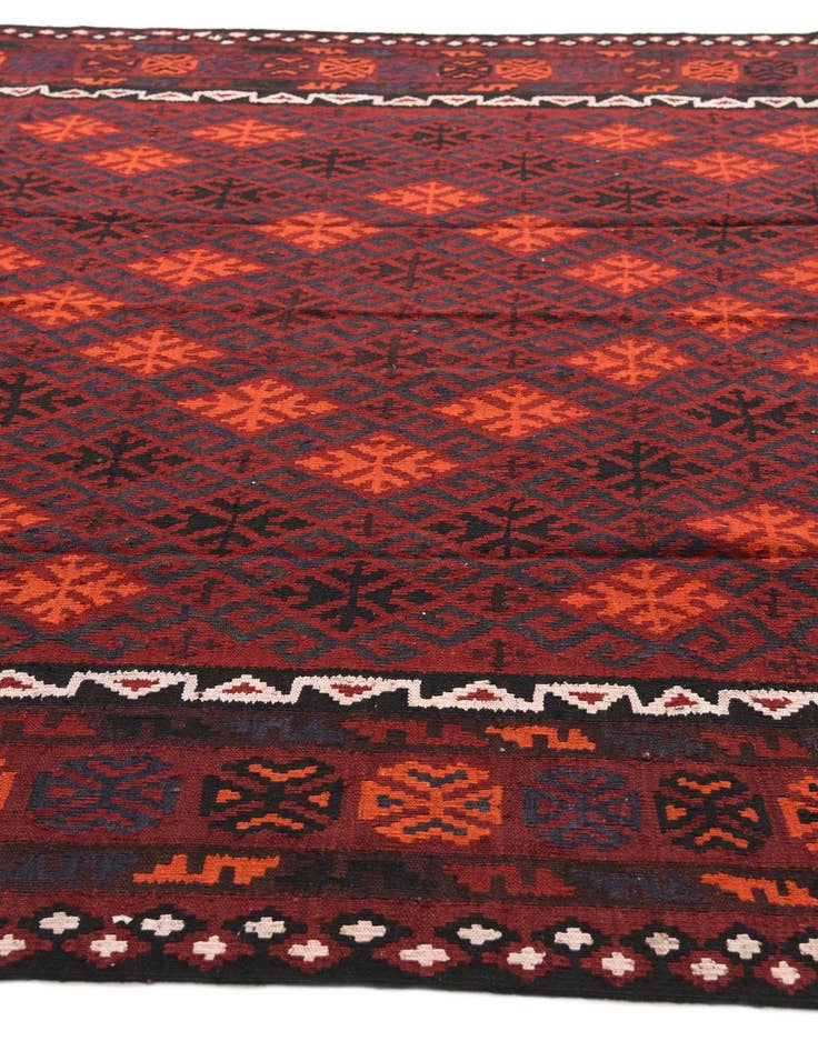 Detail image of  7' 4 x 9' 9  Hand Woven Kilim Afghan Wool Rug