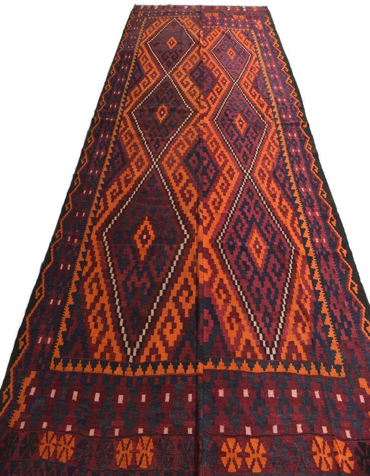 Detail image of  8' 10 x 15' 10  Hand Woven Kilim Afghan Wool Rug