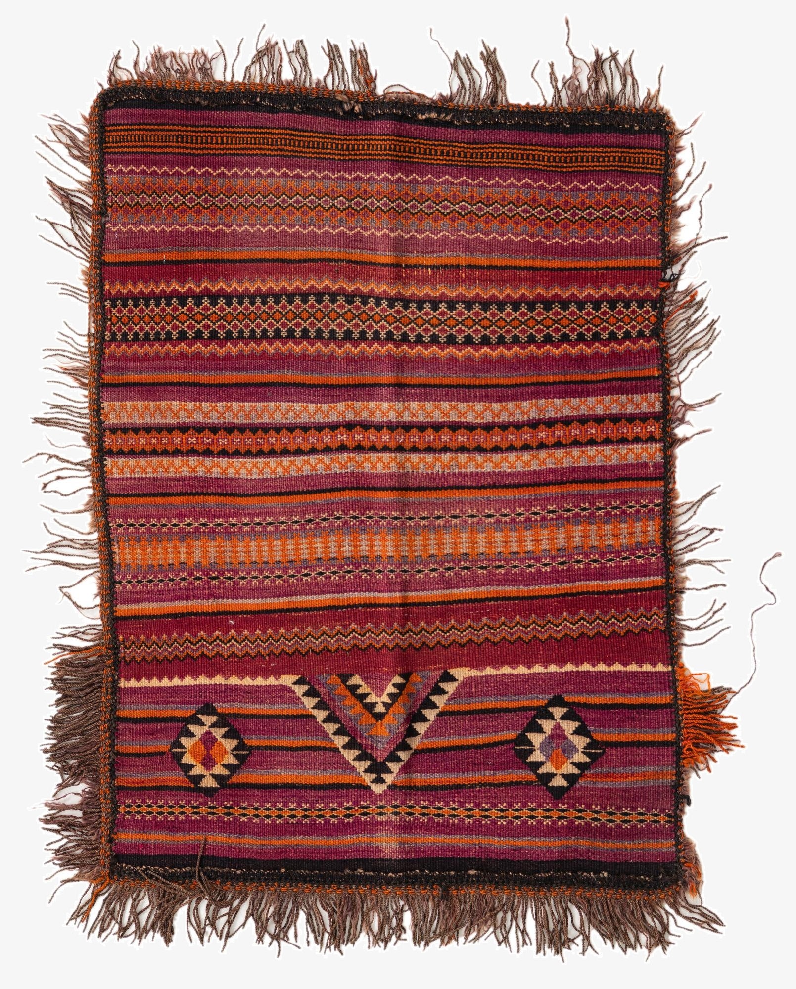  2' 10 x 4'  Hand Woven Kilim Afghan Wool Rug