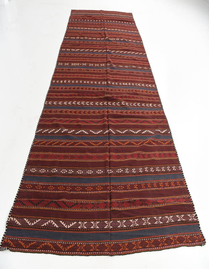 Detail image of  6' x 12' 10  Hand Knotted Kilim Fars Persian Wool Rug