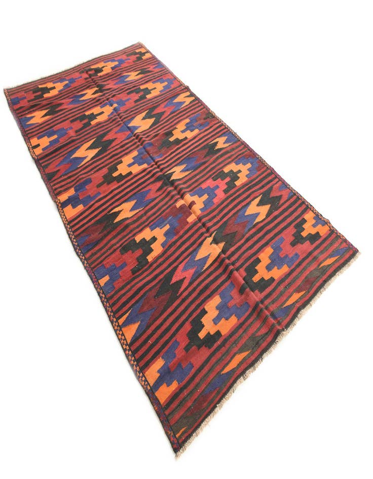 Detail image of  5' 5 x 9' 9  Hand Woven Kilim Fars Wool Rug