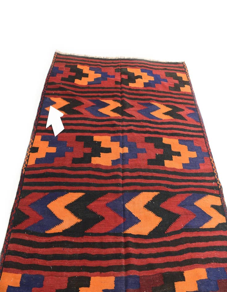Detail image of  5' 5 x 9' 9  Hand Woven Kilim Fars Wool Rug