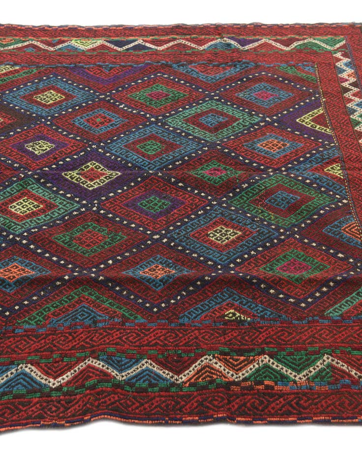 Detail image of  4' 8 x 8' 1  Hand Woven Kilim Fars Wool Rug