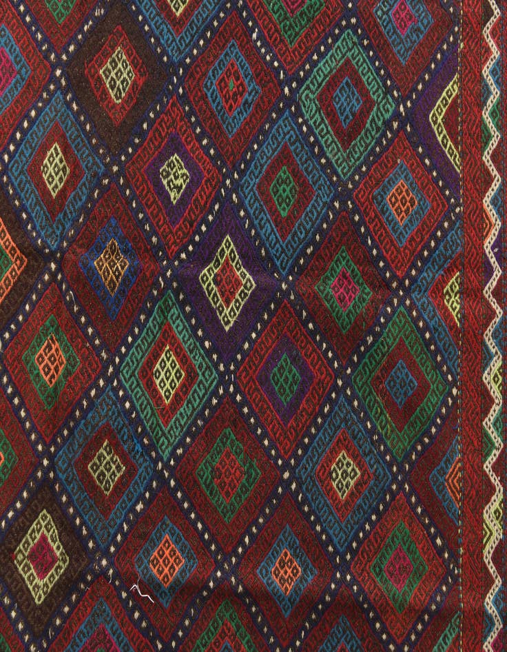 Detail image of  4' 8 x 8' 1  Hand Woven Kilim Fars Wool Rug