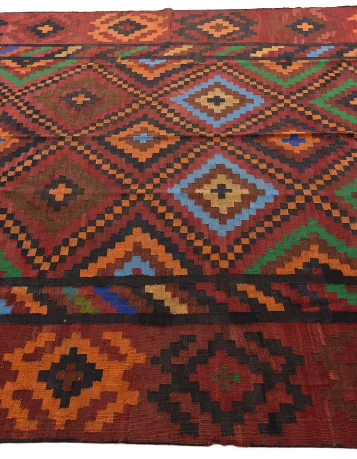Detail image of  7' 8 x 12' 8  Hand Woven Kilim Fars Wool Rug
