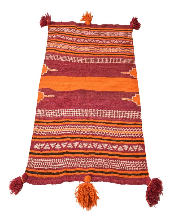 Detail image of  3' 4 x 3' 9  Hand Woven Kilim Fars Wool Rug