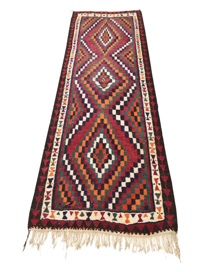 Detail image of  4' 4 x 8' 3  Hand Woven Kilim Fars Wool Rug