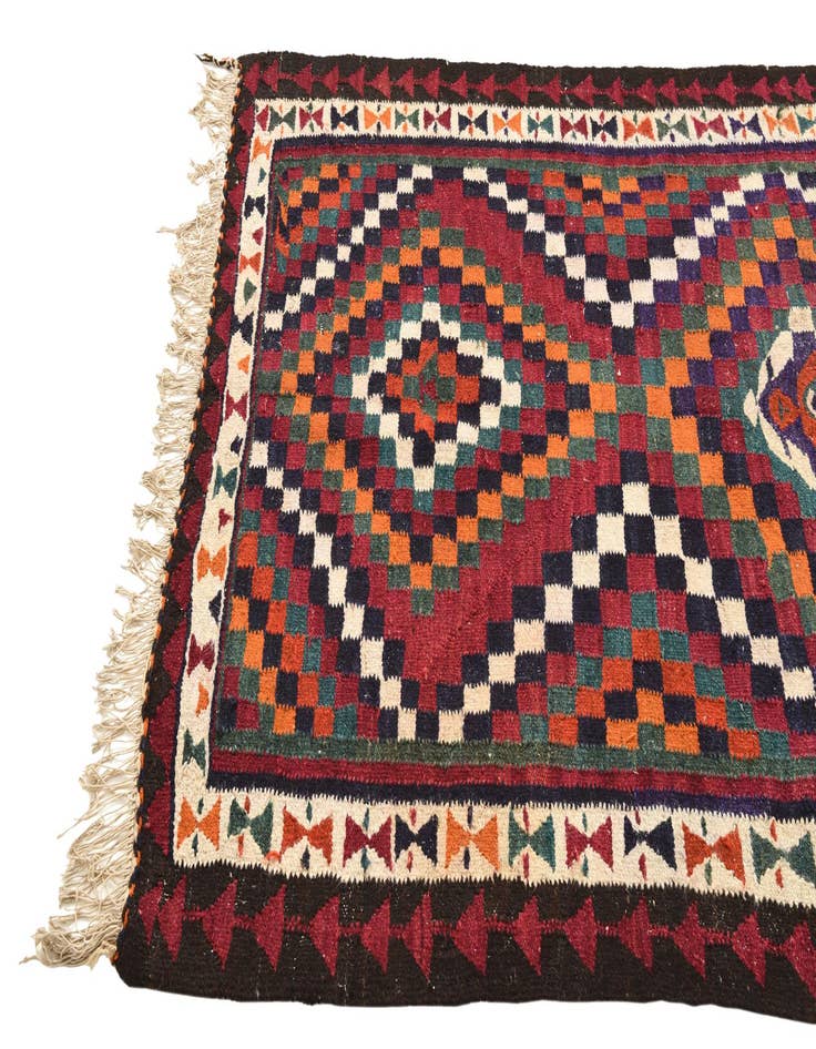 Detail image of  4' 4 x 8' 3  Hand Woven Kilim Fars Wool Rug