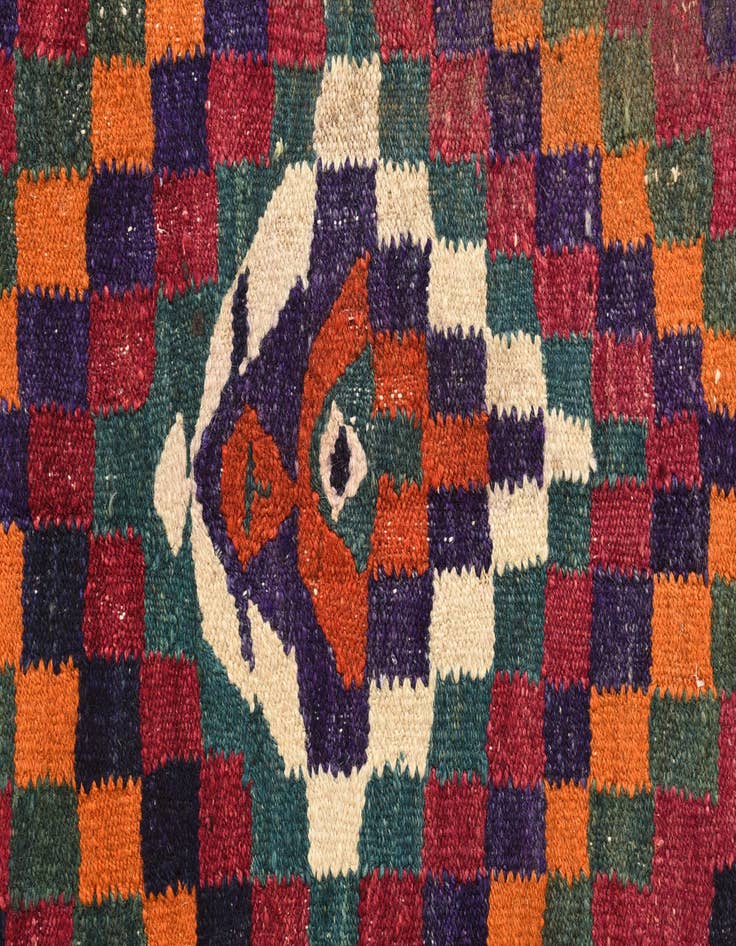 Detail image of  4' 4 x 8' 3  Hand Woven Kilim Fars Wool Rug
