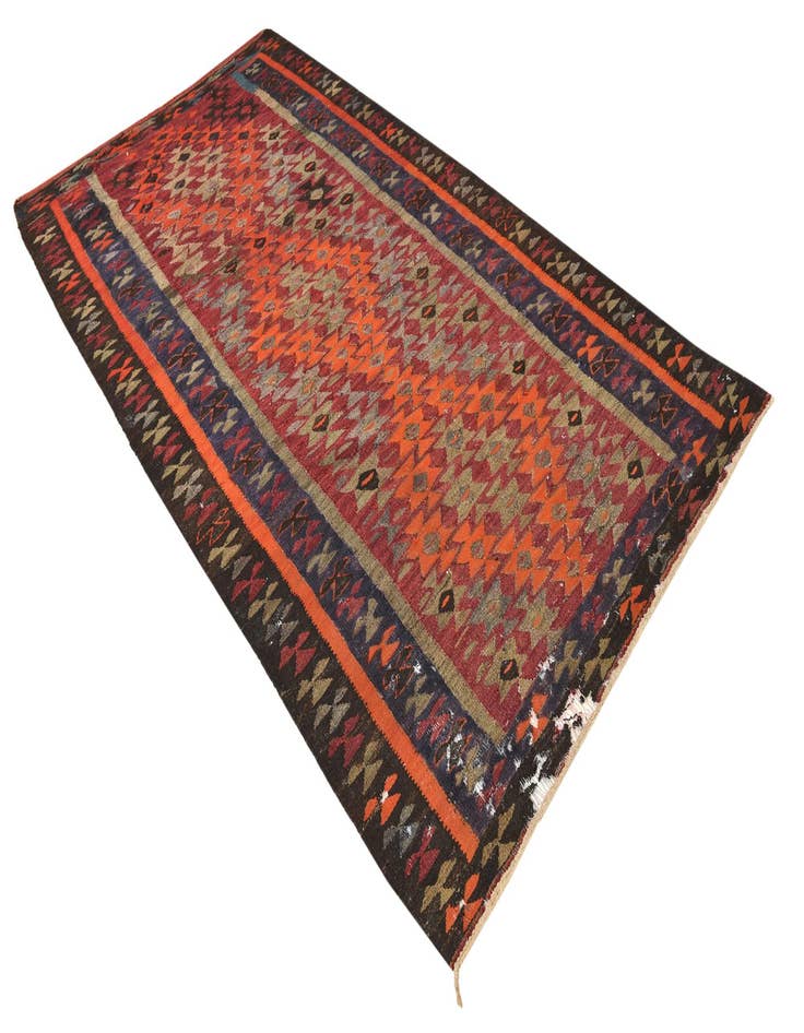 Detail image of  4' 8 x 9' 2  Hand Woven Kilim Fars Wool Rug