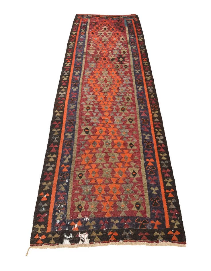 Detail image of  4' 8 x 9' 2  Hand Woven Kilim Fars Wool Rug