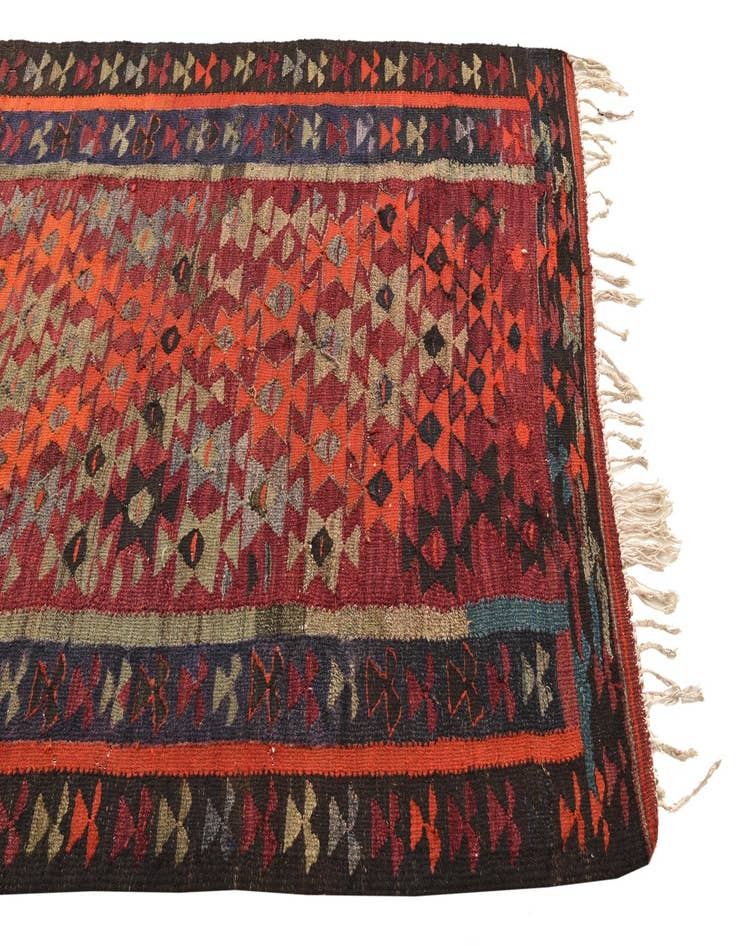 Detail image of  4' 8 x 9' 2  Hand Woven Kilim Fars Wool Rug