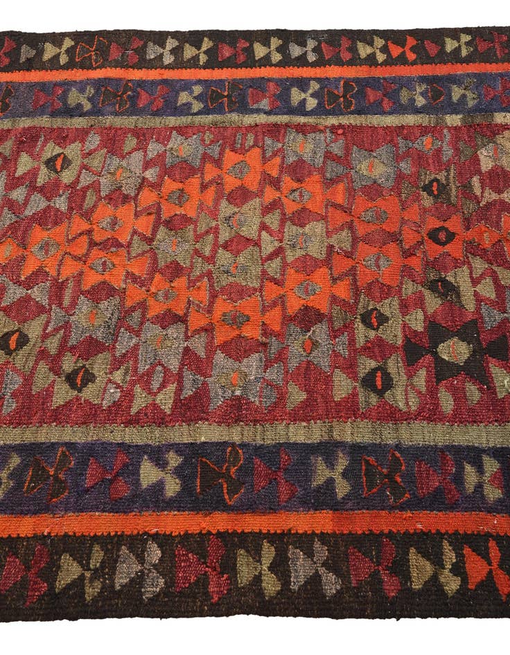 Detail image of  4' 8 x 9' 2  Hand Woven Kilim Fars Wool Rug