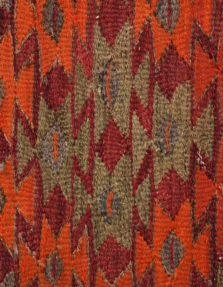 Detail image of  4' 8 x 9' 2  Hand Woven Kilim Fars Wool Rug
