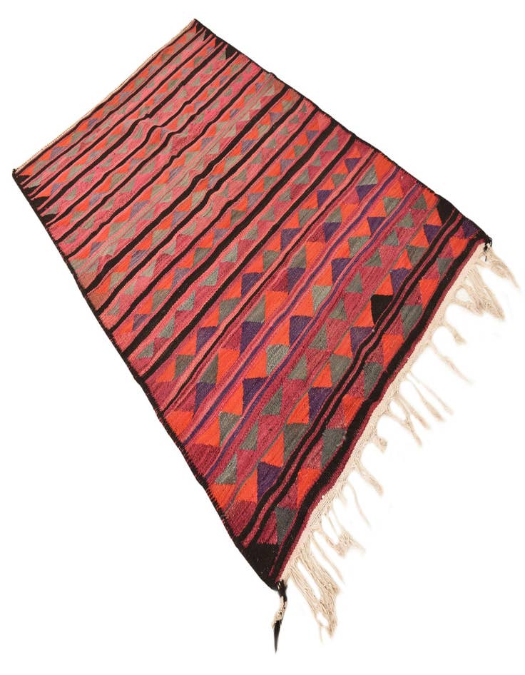 Detail image of  4' 9 x 7' 7  Hand Woven Kilim Fars Wool Rug