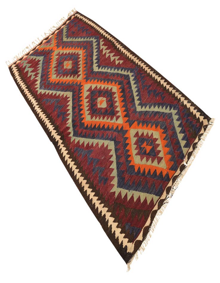 Detail image of  4' 3 x 7' 8  Hand Woven Kilim Fars Wool Rug