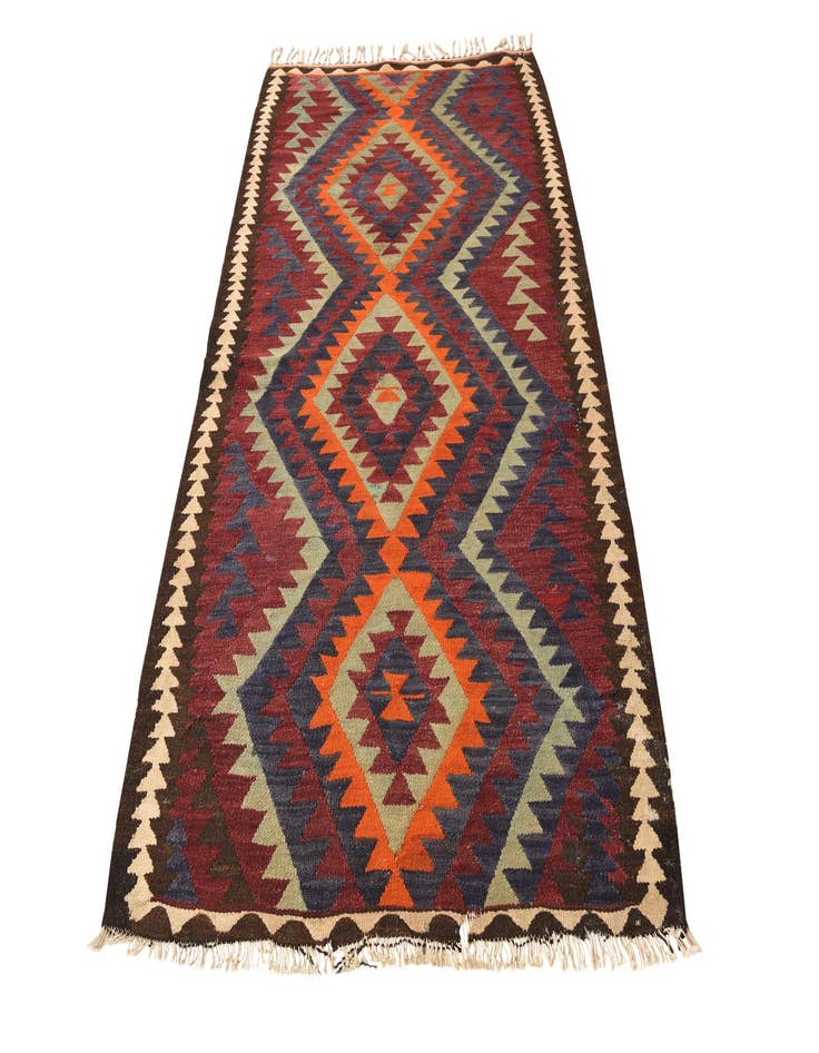 Detail image of  4' 3 x 7' 8  Hand Woven Kilim Fars Wool Rug