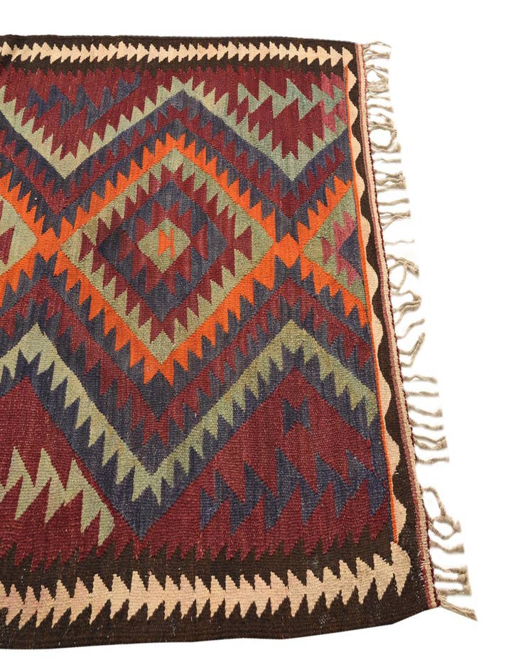 Detail image of  4' 3 x 7' 8  Hand Woven Kilim Fars Wool Rug