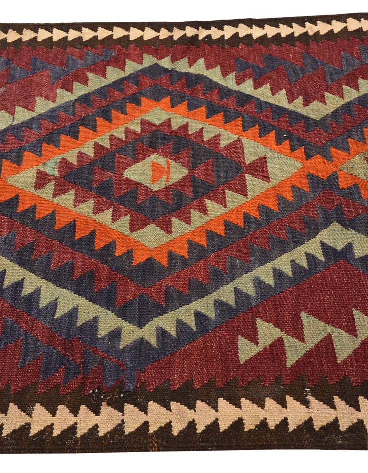 Detail image of  4' 3 x 7' 8  Hand Woven Kilim Fars Wool Rug