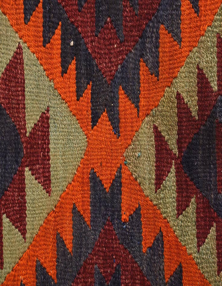 Detail image of  4' 3 x 7' 8  Hand Woven Kilim Fars Wool Rug