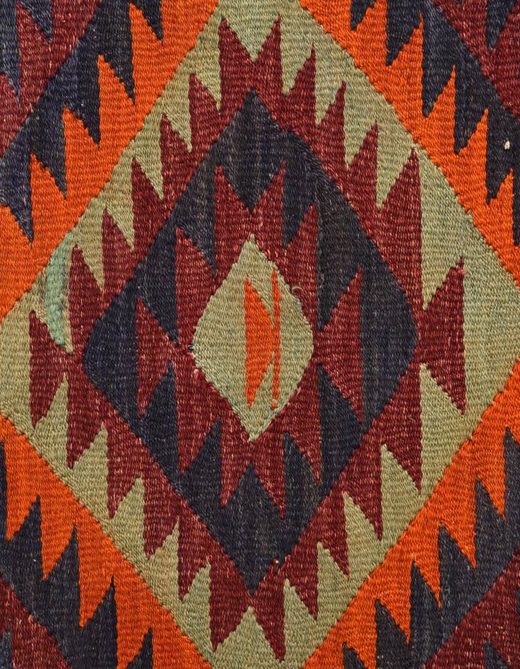 Detail image of  4' 3 x 7' 8  Hand Woven Kilim Fars Wool Rug