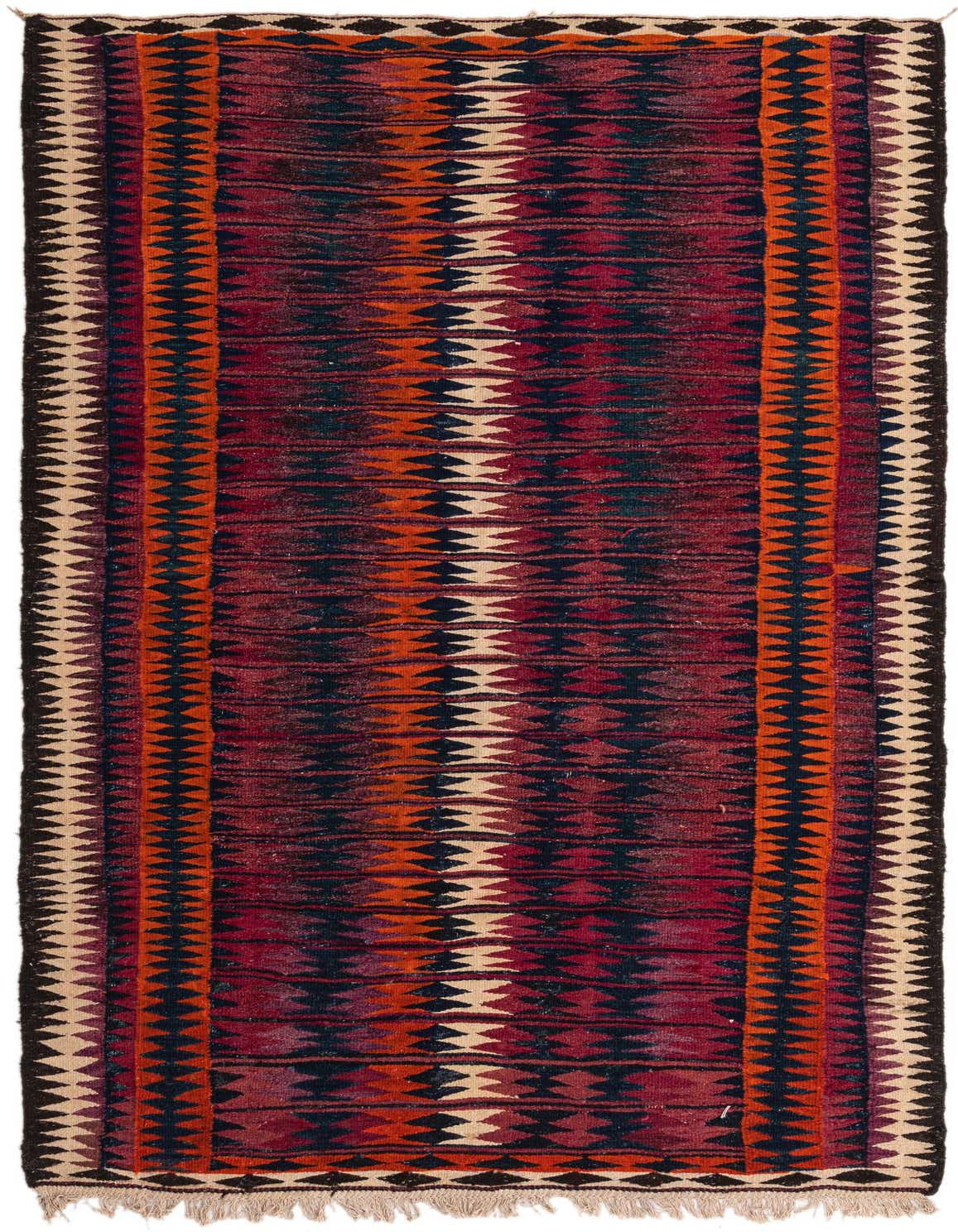 Primary image  5' 2 x 9'  Hand Woven Kilim Fars Wool Rug
