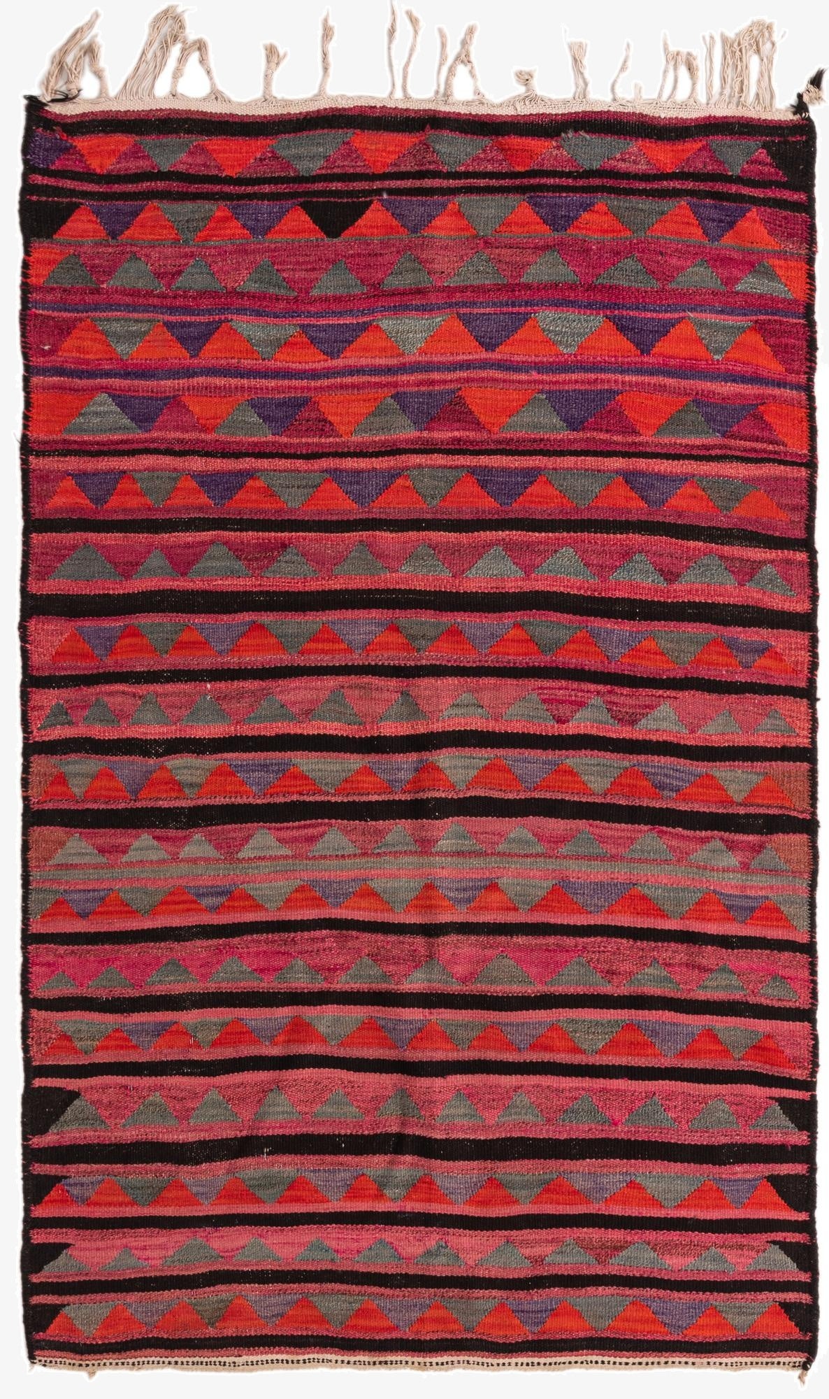  4' 9 x 7' 7  Hand Woven Kilim Fars Wool Rug
