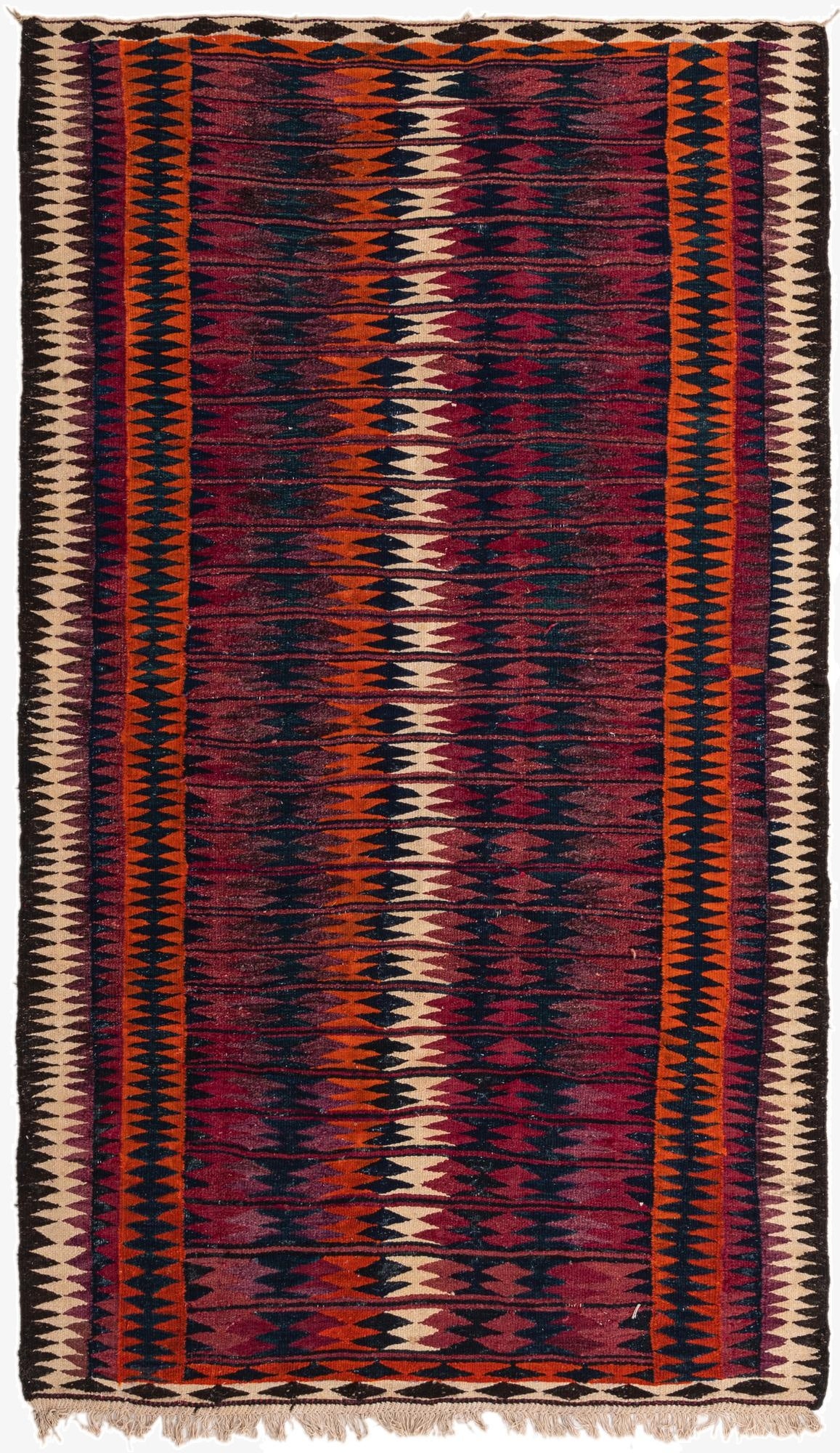  5' 2 x 9'  Hand Woven Kilim Fars Wool Rug