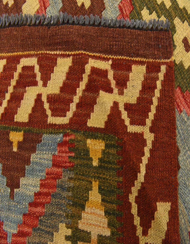 Detail image of  3' 4 x 6' 1  Hand Woven Kilim Maymana Wool Rug