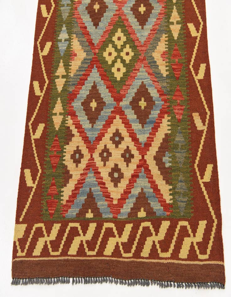 Detail image of  3' 4 x 6' 1  Hand Woven Kilim Maymana Wool Rug