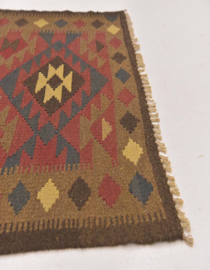 Detail image of  3' 3 x 6' 4  Hand Woven Kilim Maymana Wool Rug