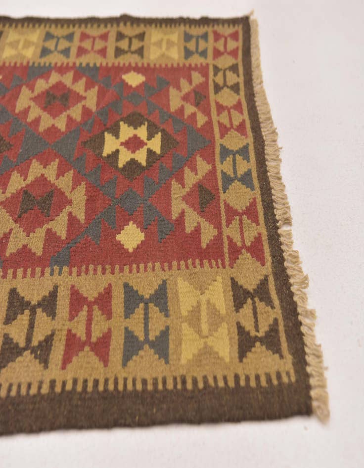 Detail image of  3' 5 x 6' 2  Hand Woven Kilim Maymana Wool Rug