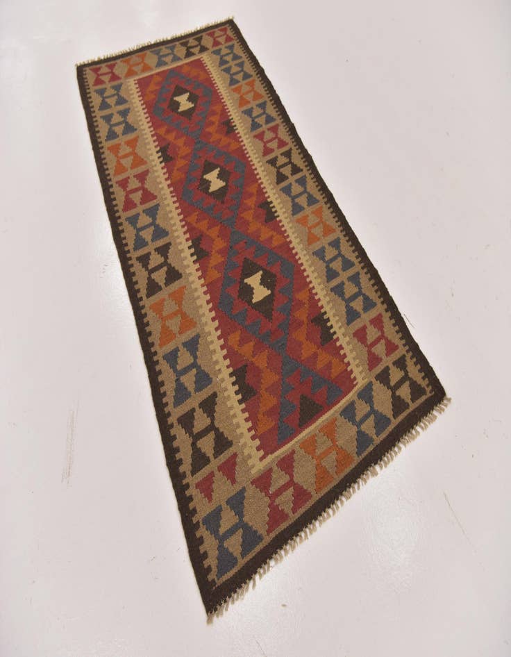 Detail image of  3' 4 x 6' 5  Hand Woven Kilim Maymana Wool Rug