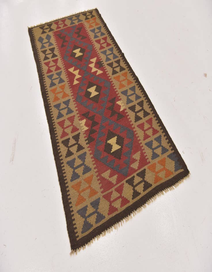 Detail image of  3' 4 x 6' 4  Hand Woven Kilim Maymana Wool Rug