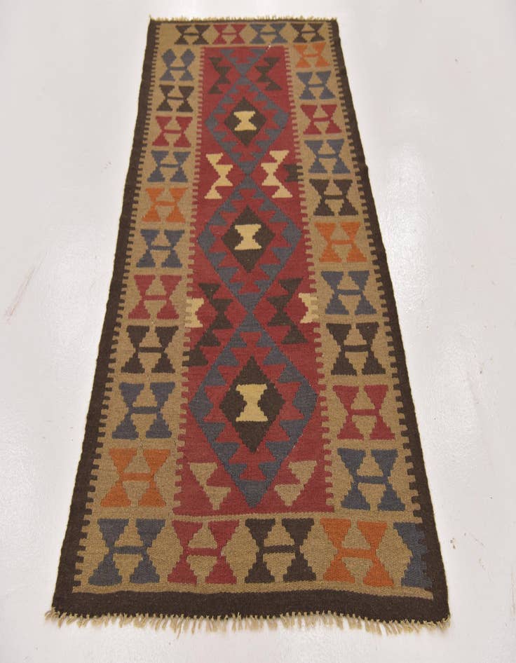 Detail image of  3' 4 x 6' 4  Hand Woven Kilim Maymana Wool Rug