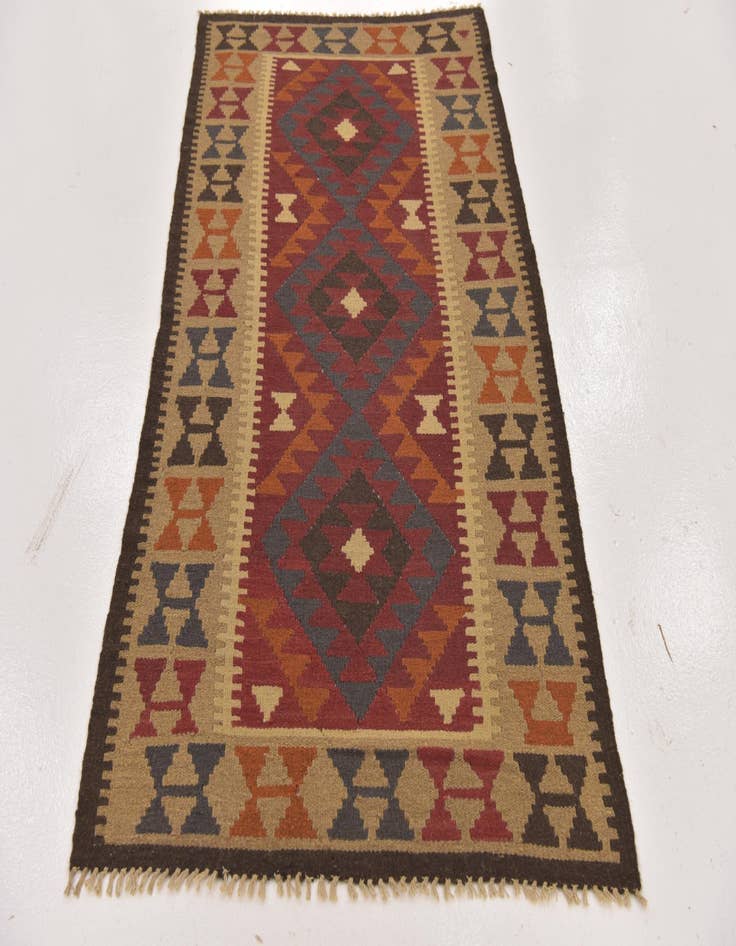 Detail image of  3' 5 x 6' 4  Hand Woven Kilim Maymana Wool Rug