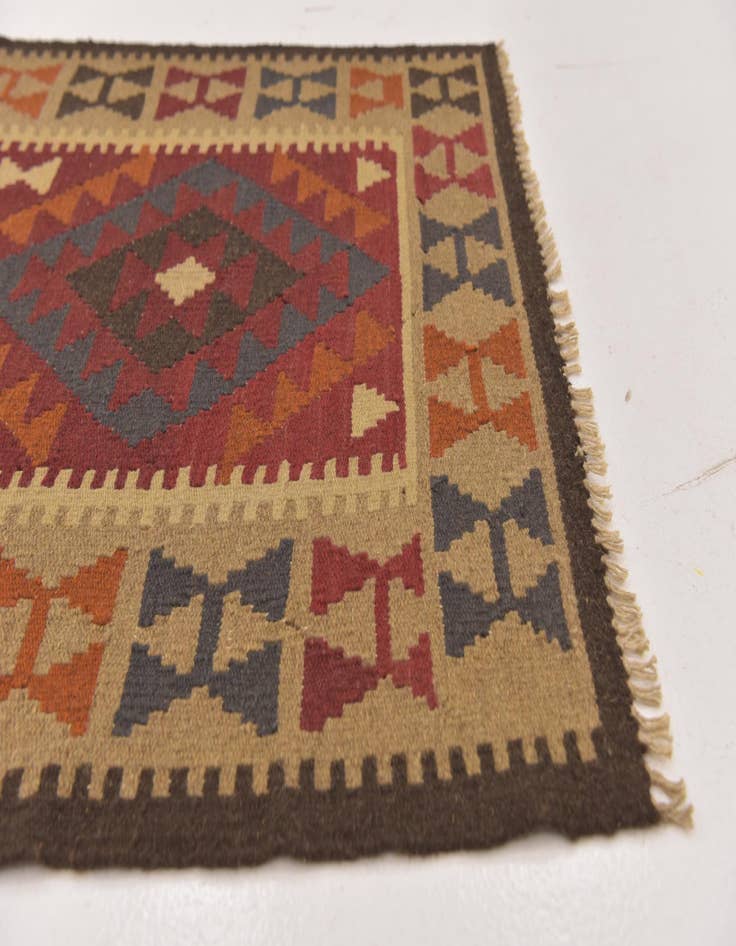 Detail image of  3' 5 x 6' 4  Hand Woven Kilim Maymana Wool Rug