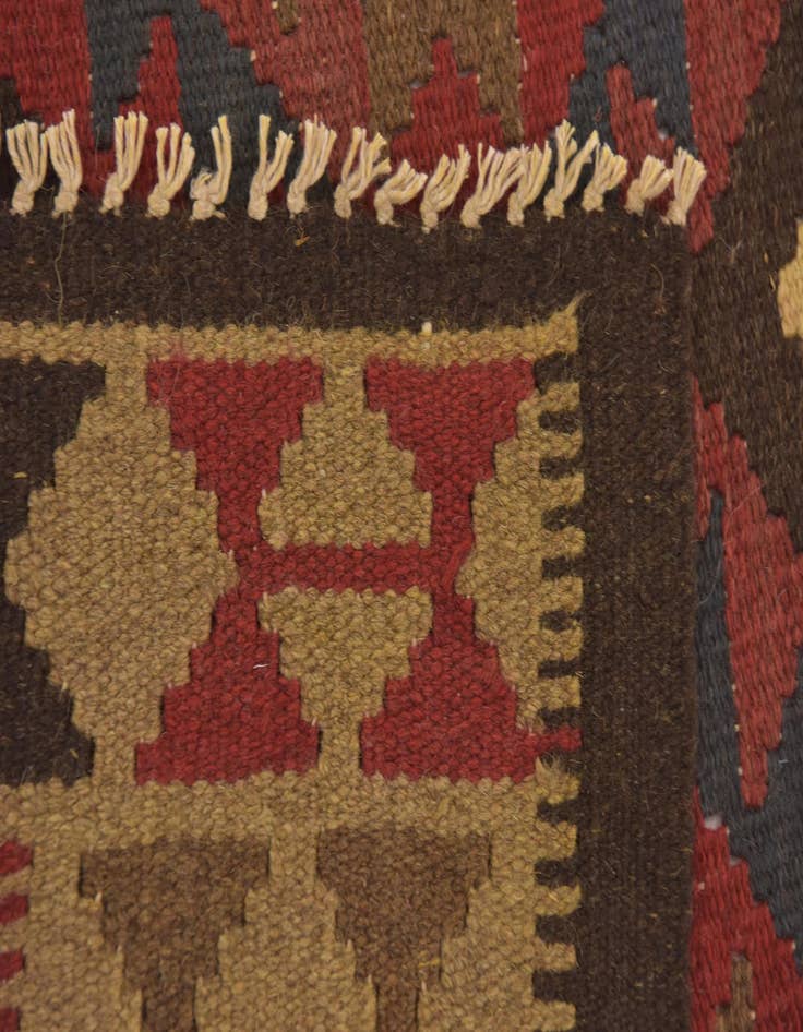 Detail image of  3' 6 x 6' 4  Hand Woven Kilim Maymana Wool Rug