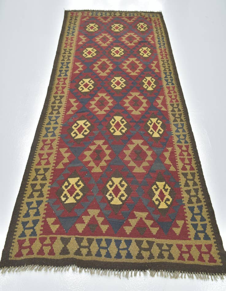 Detail image of  5' 4 x 8' 6  Hand Woven Kilim Maymana Wool Rug
