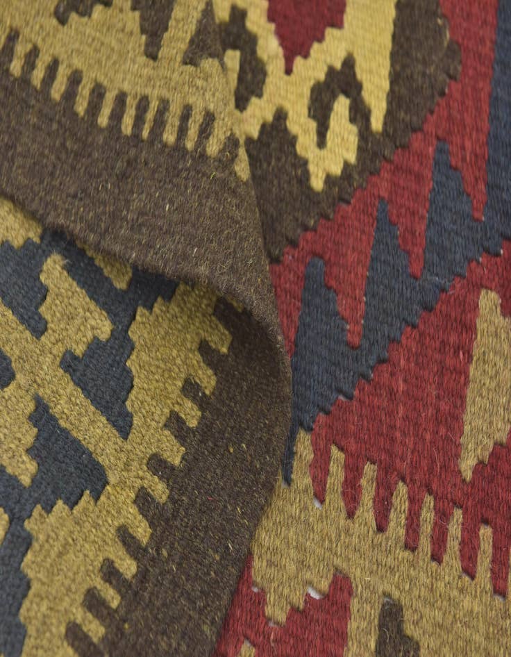 Detail image of  5' 4 x 8' 6  Hand Woven Kilim Maymana Wool Rug