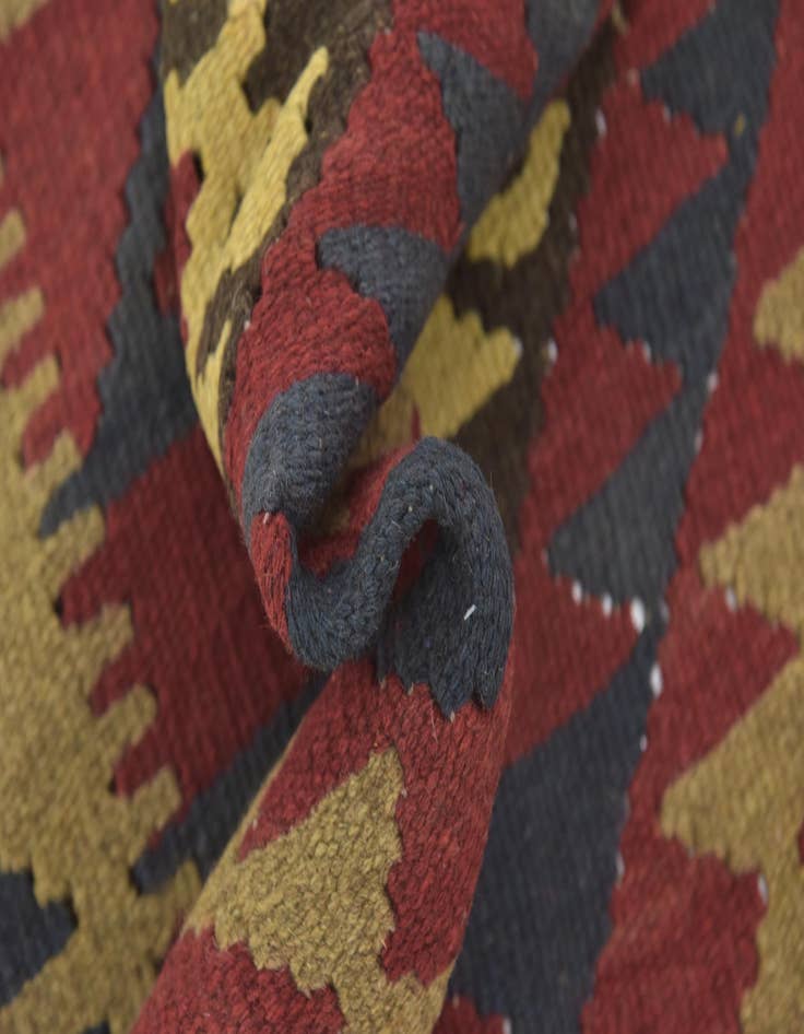 Detail image of  5' 4 x 8' 6  Hand Woven Kilim Maymana Wool Rug