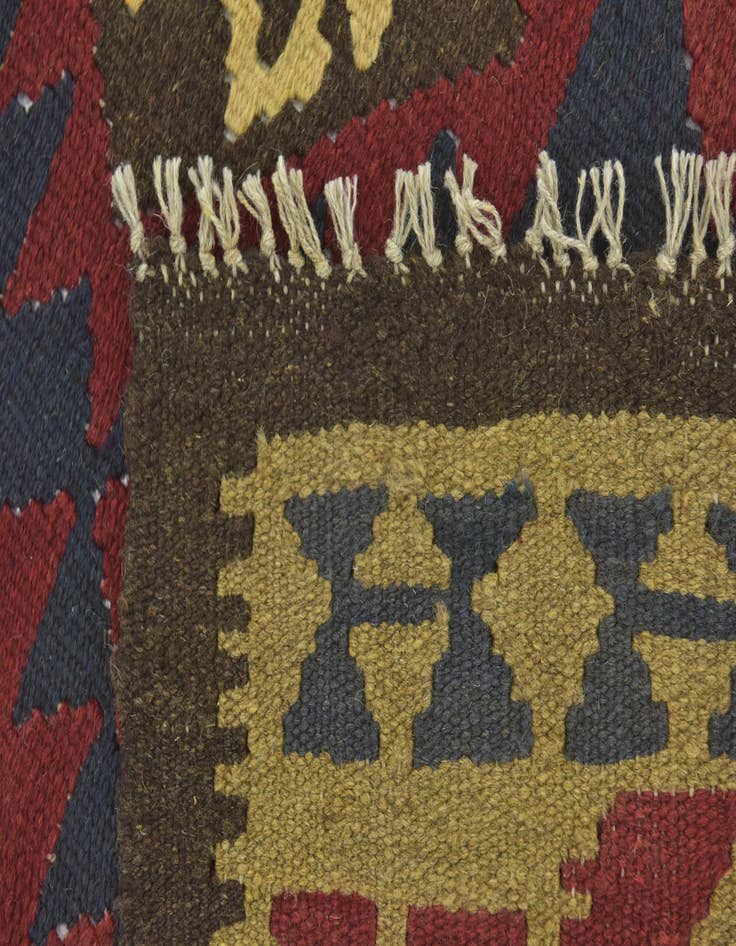 Detail image of  5' 4 x 8' 6  Hand Woven Kilim Maymana Wool Rug