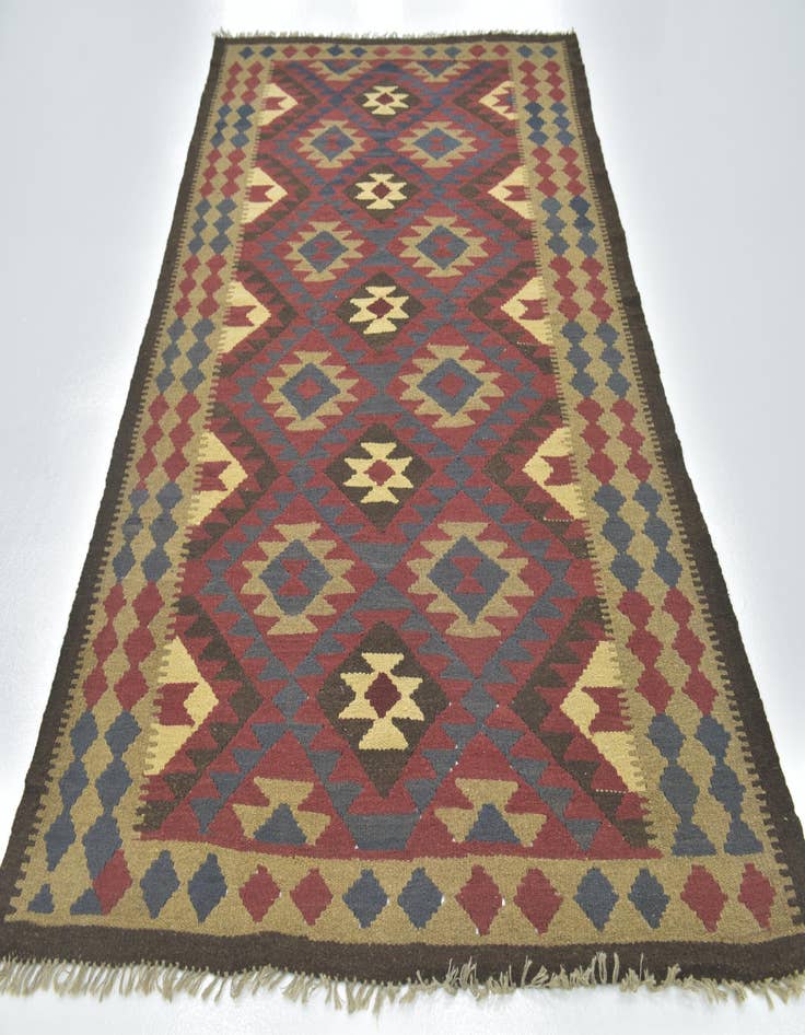 Detail image of  5' 3 x 8' 4  Hand Woven Kilim Maymana Wool Rug